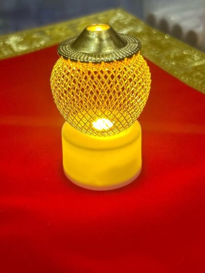 Luxury Golden Mesh LED Decorative Lamp | Warm Light Mini Table Decor for Home & Bedroom