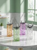 Cute Bear Glass Tumbler with Straw