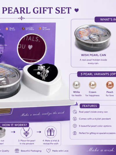 Wish Pearl Gift Set with Real Pearl Pendant Necklace