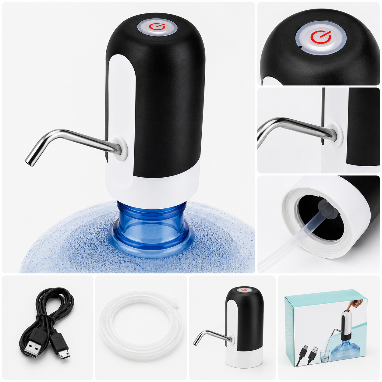 MAXTOP Automatic USB Rechargeable Water Dispenser Pump for 20L Water Bottle – Portable Electric Water Pump - Image 2