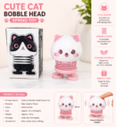Cute Cat Bobble Head Spring Toy | Kawaii Cat Dashboard & Desk Decoration | Mini Spring Shake Toy for Home, Office & Car